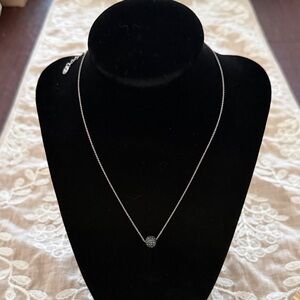 Touchstone Crystal Silver Pavé Ball Pendant Necklace